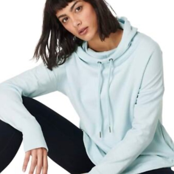 Sweaty Betty Tops - Sweaty Betty escape luxe hooded sweatshirt hoodie blue 41006